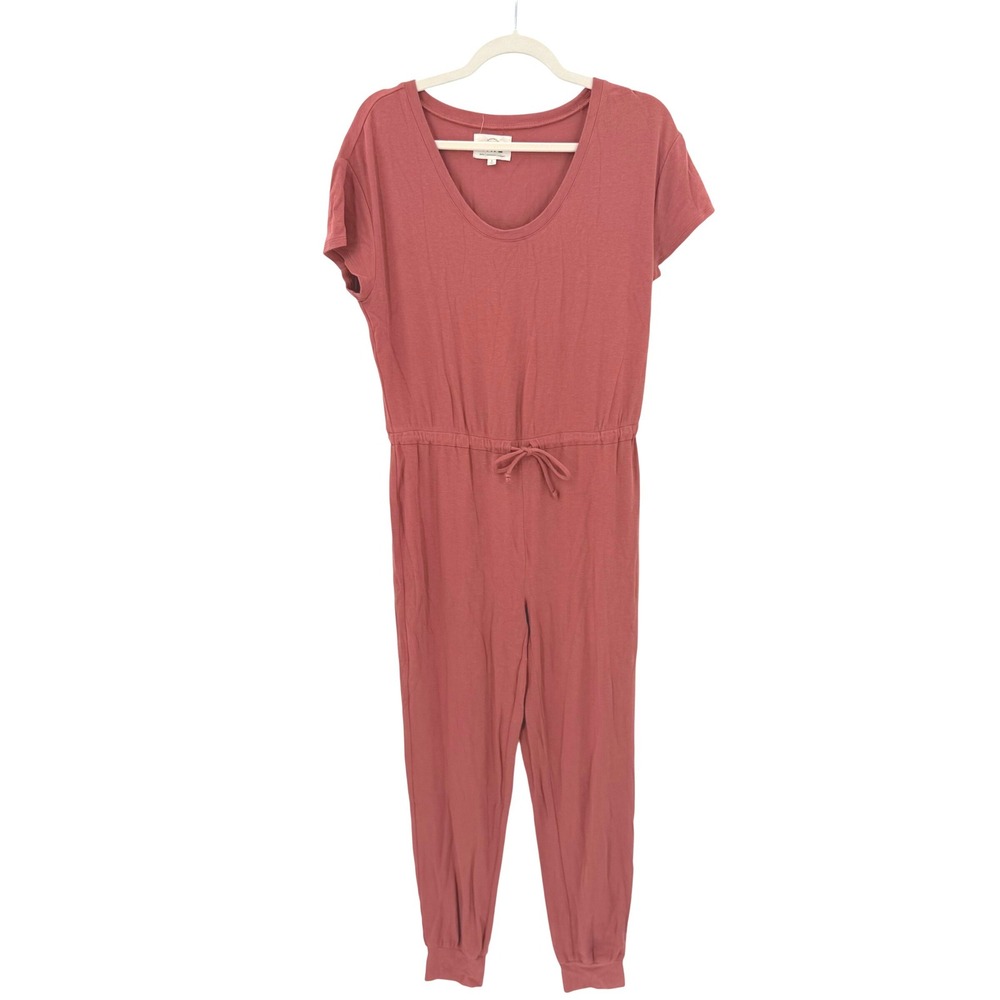 Madewell MWL Breeze Terracotta Knit Drawstring Jogger Jumpsuit Small